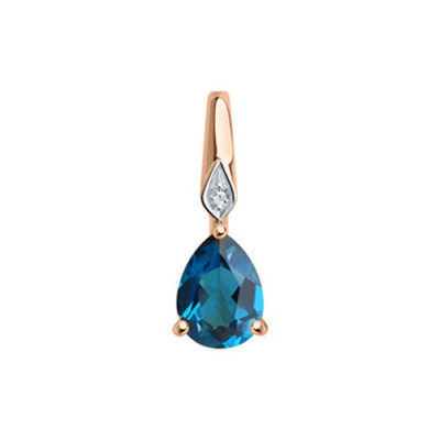 Anhänger aus Rotgold 585 mit Topas und Brillant