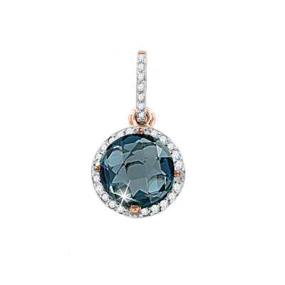 Anhänger aus Rotgold 585 mit Topas und Brillant