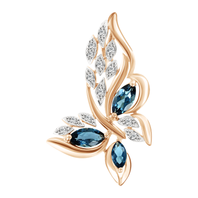 Anhänger aus Rotgold 585 mit Topas und Zirkonia