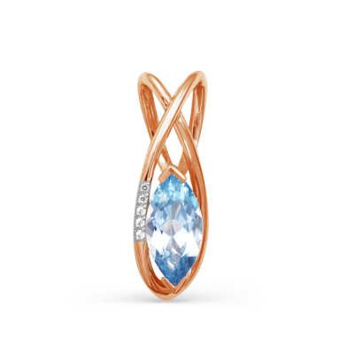 Anhänger aus Rotgold 585 mit Topas und Zirkonia