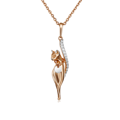 Anhänger aus Rotgold 585 mit Zirkonia