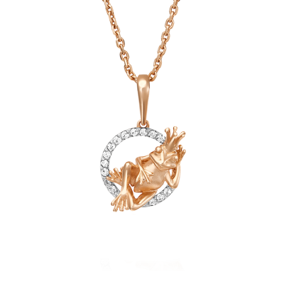 Anhänger aus Rotgold 585 mit Zirkonia