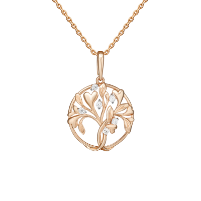 Anhänger aus Rotgold 585 mit Zirkonia