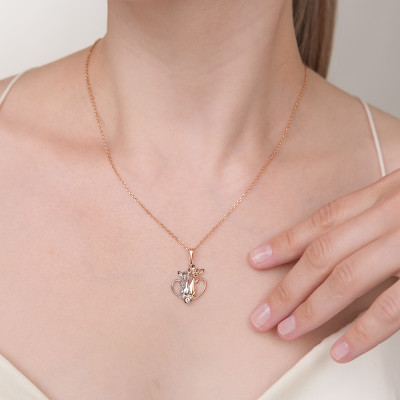 Anhänger aus Rotgold 585 mit Zirkonia