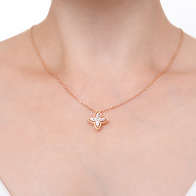 Anhänger aus Rotgold 585 mit Zirkonia