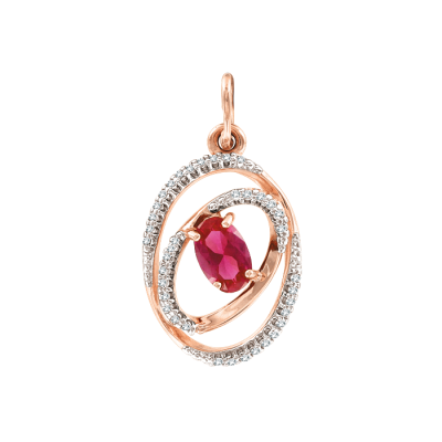 Anhänger aus Rotgold 585 mit Zirkonia