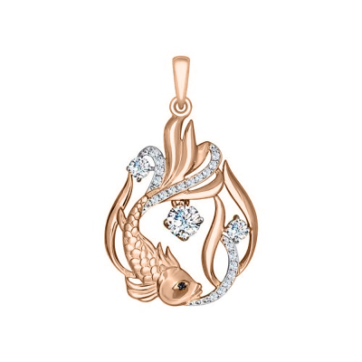 Anhänger aus Rotgold 585 mit Zirkonia