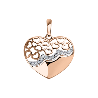 Anhänger aus Rotgold 585 mit Zirkonia