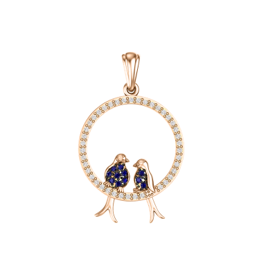 Anhänger aus Rotgold 585 mit Zirkonia