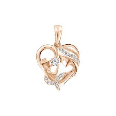 Anhänger aus Rotgold 585 mit Zirkonia