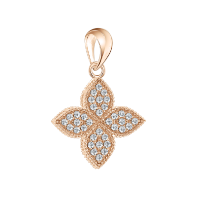 Anhänger aus Rotgold 585 mit Zirkonia