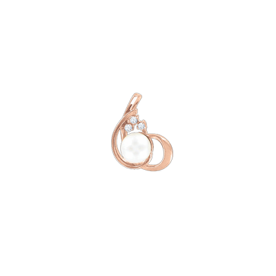 Anhänger aus Rotgold 585 mit Zirkonia und Perle