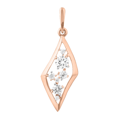 Anhänger aus Rotgold 585 mit Zirkonia