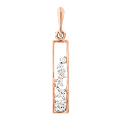 Anhänger aus Rotgold 585 mit Zirkonia