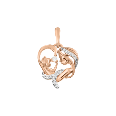Anhänger aus Rotgold 585 mit Zirkonia