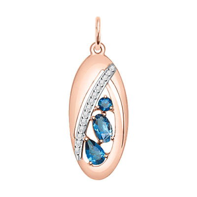 Anhänger aus Rotgold 585 mit Zirkonia und Topas