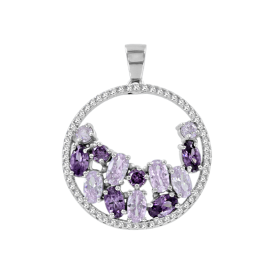 Anhänger aus Silber 925 mit Amethyst und Zirkonia