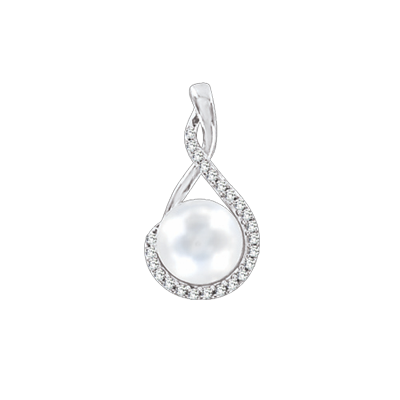 Anhänger aus Silber 925 mit Perle und Zirkonia