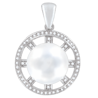 Anhänger aus Silber 925 mit Perle und Zirkonia