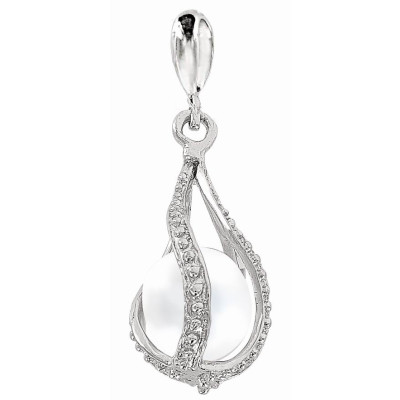 Anhänger aus Silber 925 mit Perle und Zirkonia