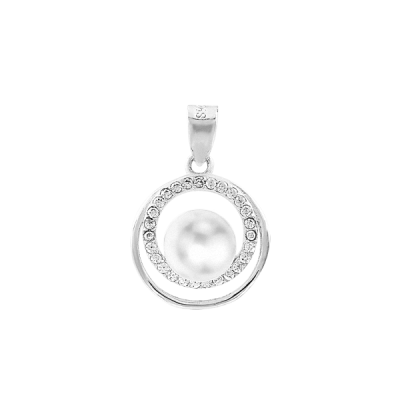 Anhänger aus Silber 925 mit Perle und Zirkonia