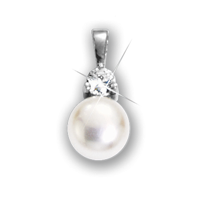 Anhänger aus Silber 925 mit Perle und Zirkonia