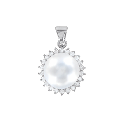 Anhänger aus Silber 925 mit Perle und Zirkonia