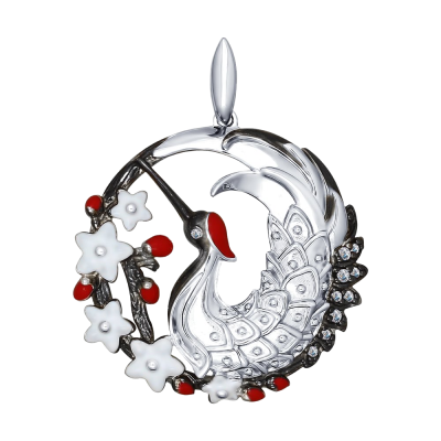 Anhänger aus Silber 925 mit Zirkonia und Emaille
