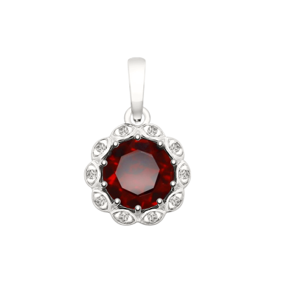 Anhänger aus Silber 925 mit Zirkonia und Granat