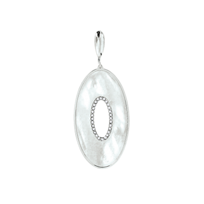 Anhänger aus Silber 925 mit Zirkonia und Perlmutt