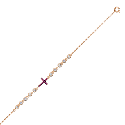 Armband aus Silber 925, rotgold vergoldet mit Zirkonia