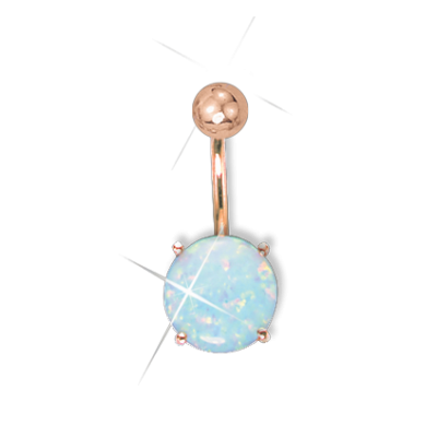Bauchnabelpiercing aus Rotgold 585 mit Opal