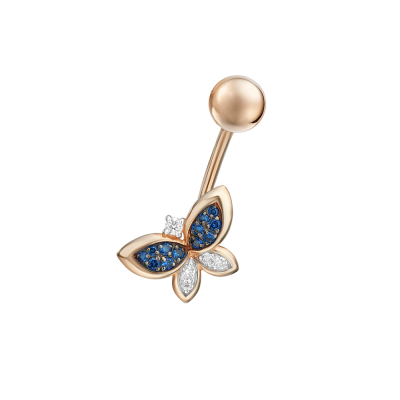 Bauchnabelpiercing aus Rotgold 585 mit Zirkonia
