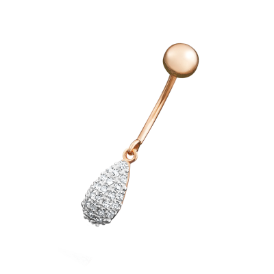 Bauchnabelpiercing aus Rotgold 585 mit Zirkonia