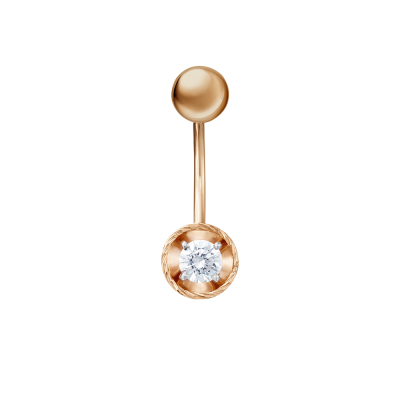 Bauchnabelpiercing aus Rotgold 585 mit Zirkonia
