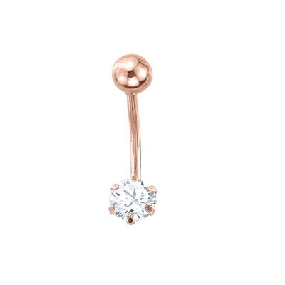 Bauchnabelpiercing aus Rotgold 585 mit Zirkonia