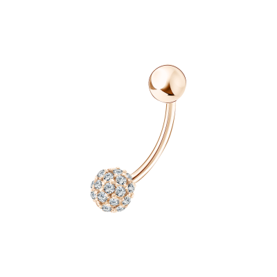 Bauchnabelpiercing aus Rotgold 585 mit Zirkonia
