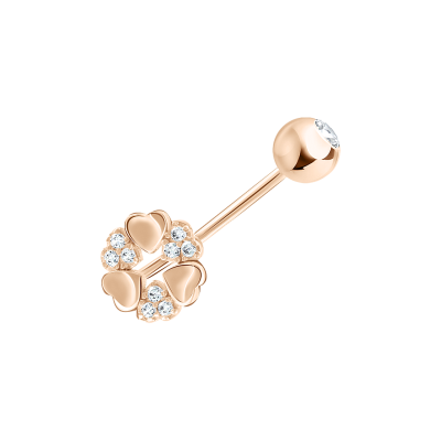 Bauchnabelpiercing aus Rotgold 585 mit Zirkonia