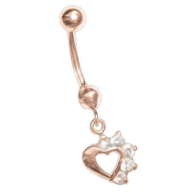 Bauchnabelpiercing aus Rotgold 585 mit Zirkonia