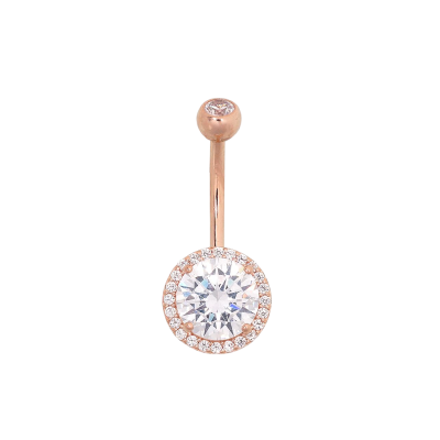 Bauchnabelpiercing aus Rotgold 585 mit Zirkonia