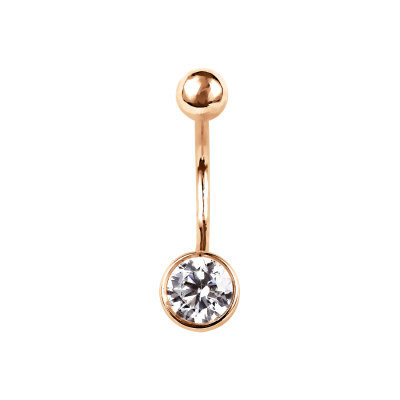 Bauchnabelpiercing aus Rotgold 585 mit Zirkonia