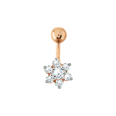 Bauchnabelpiercing aus Rotgold 585 mit Zirkonia