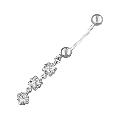 Bauchnabelpiercing aus Silber 925 mit Zirkonia