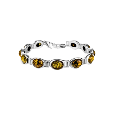 Elegantes Armband mit grünem Bernstein