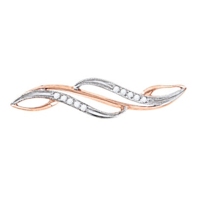 Rotgold 585 Brosche mit Zirkonia