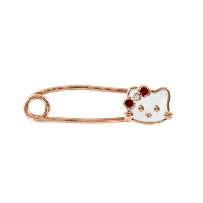 Rotgold 585 Brosche mit Zirkonia