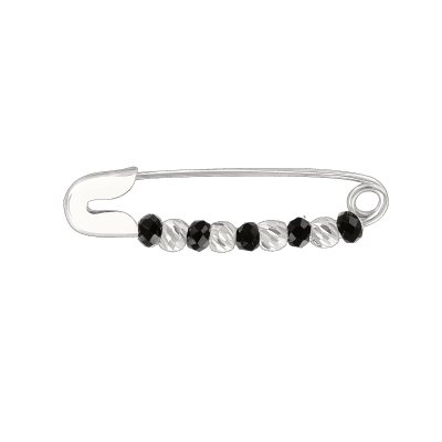 Brosche aus Silber 925 mit Onyx