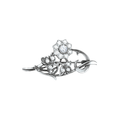 Brosche aus Silber 925 mit Zirkonia