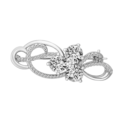Brosche aus Silber 925 mit Zirkonia