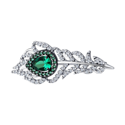 Brosche aus Silber 925 mit Zirkonia